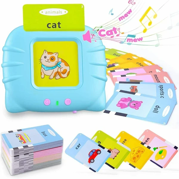 Flash Card Early Education Device for Kids | Preschool Learning Talking Cards with Sound for Baby Boys & Girls – Luhuai CVC Reading Machine Gift - Baby Toys