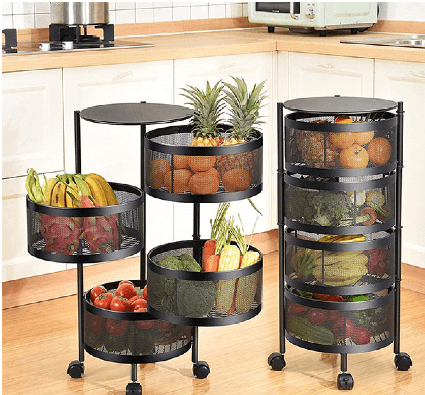4 layer 360 Degree Rotating Vegetable Kitchen Rack (Round)